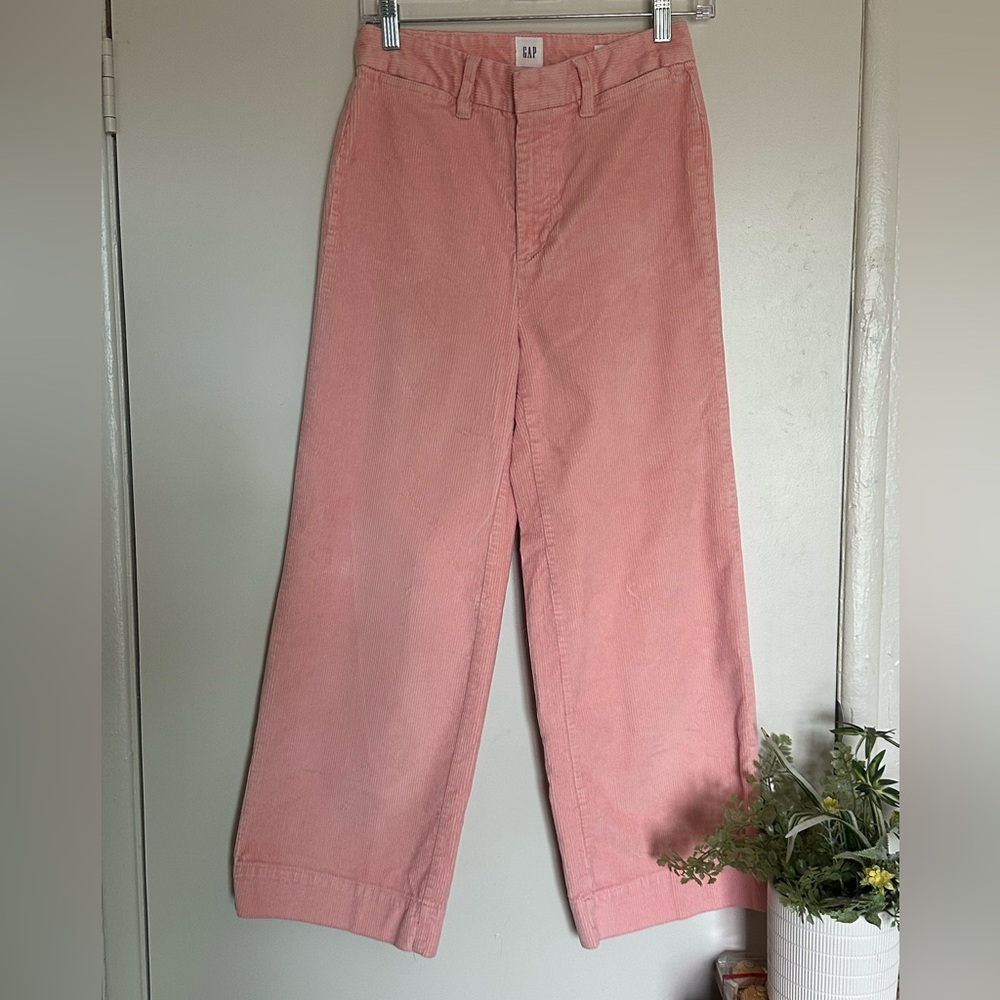 GAP High-Rise Pink Wide-Leg Crop Pants women size‎ 2